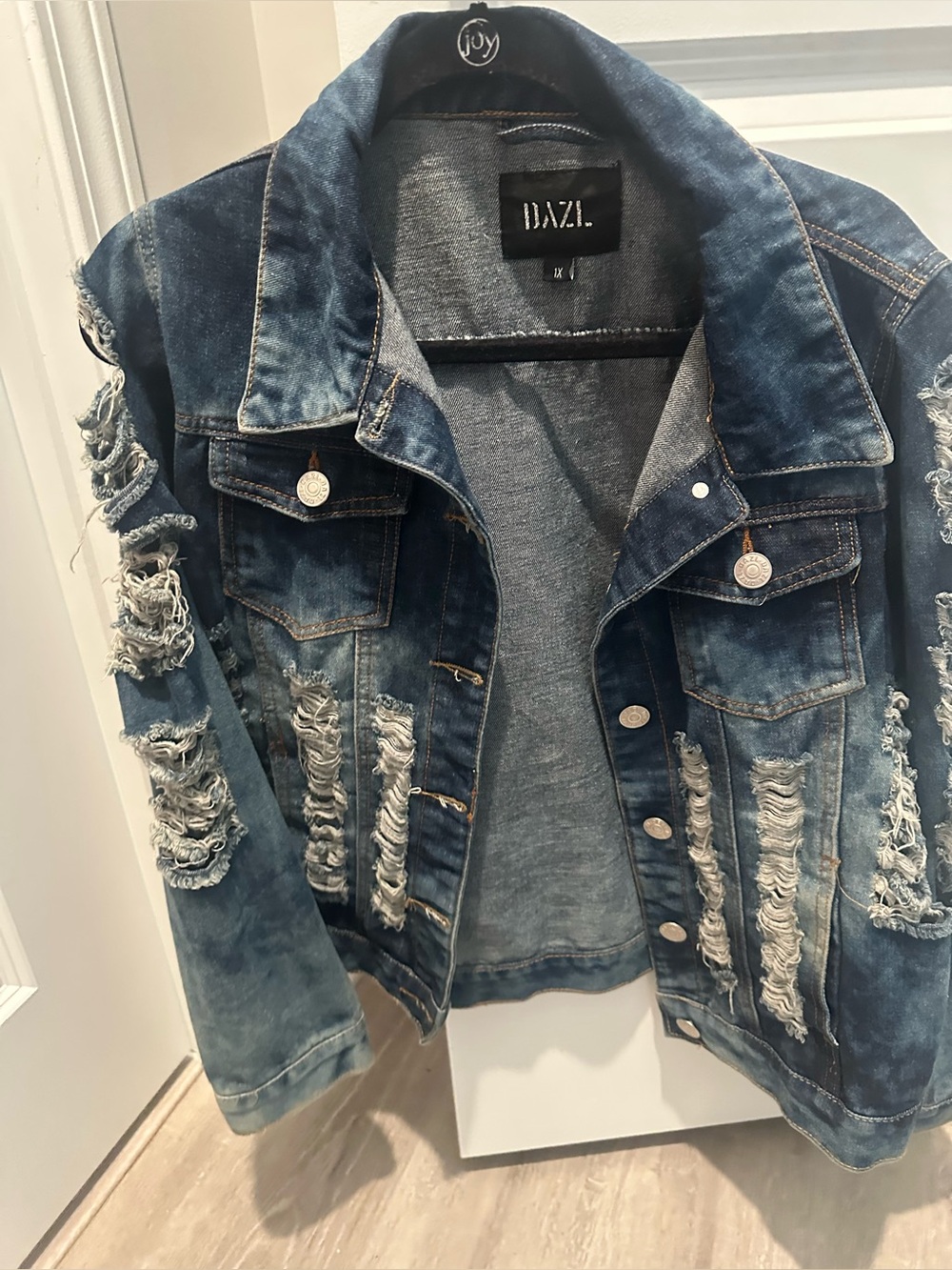 Blue Distressed Jean Jacket